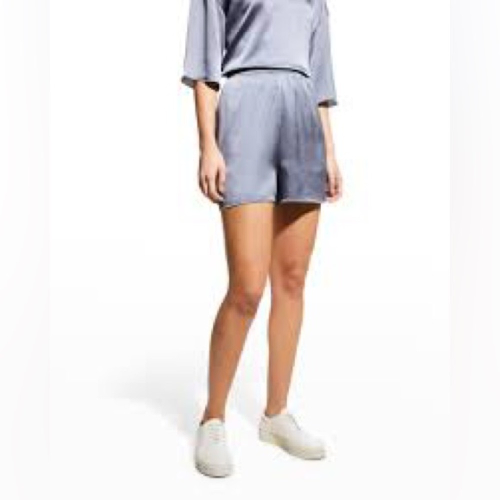 Vince M ice blue silk shorts